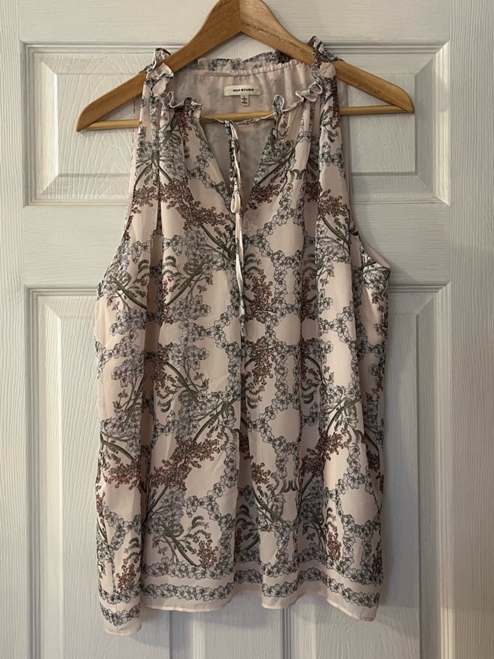 Blush Pink Floral Halter Camisole Lined Flowy Romantic Fairycore
